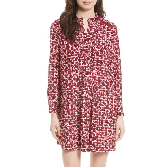 Kate Spade Red Brushed Silk Swing Dress - Picture 1 of 7